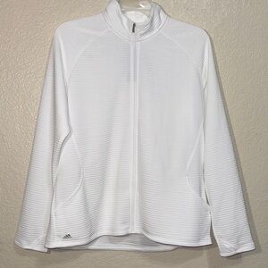 Adidas Women’s 2XL White Textured Full-Zip Jacket NWT